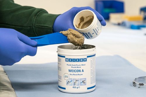 WEICON A - kétkomponensű ACÉL töltött epoxi gyanta massza - 0,5 kg
