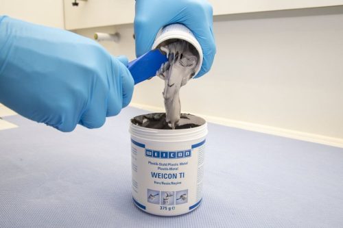 WEICON TI - kétkomponensű TITÁN töltött kopás- és hőálló epoxi gyanta massza - 0,2 kg