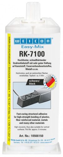 Weicon Easy-Mix RK-7100 kétkomponensű szerkezeti ragasztó 50 ml - Fekete