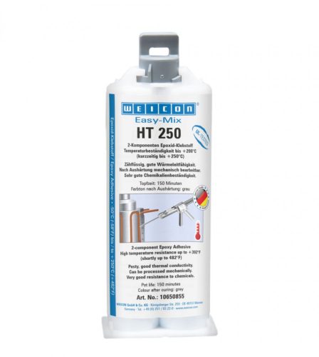 Weicon Easy-Mix HT 250 kétkomponensű hőálló (+250°C) epoxy ragasztó 50 ml - PORFESTÉSHEZ