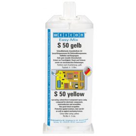   Weicon Easy-Mix S50 keverőfejes epoxi pillanatragasztó 50 ml - élénksárga
