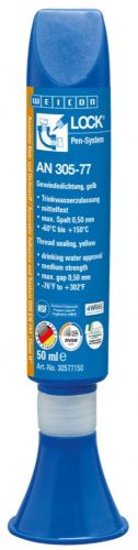 WEICONLOCK AN 305-77  Cső és csőmenet rögzítő ragasztó - M80 R3 - Sárga - 50 ml